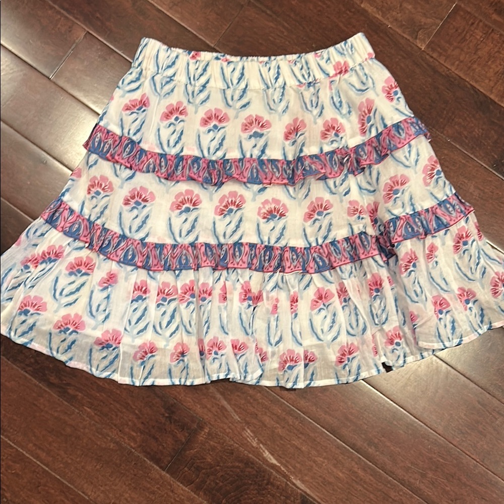 Floral Print Skirt in Pink and Blue
